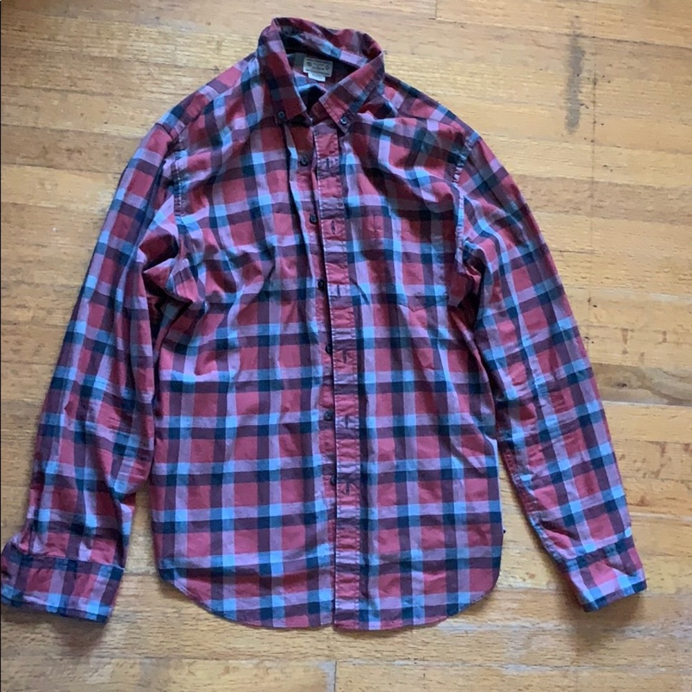 Large J Crew plaid long sleeve button up